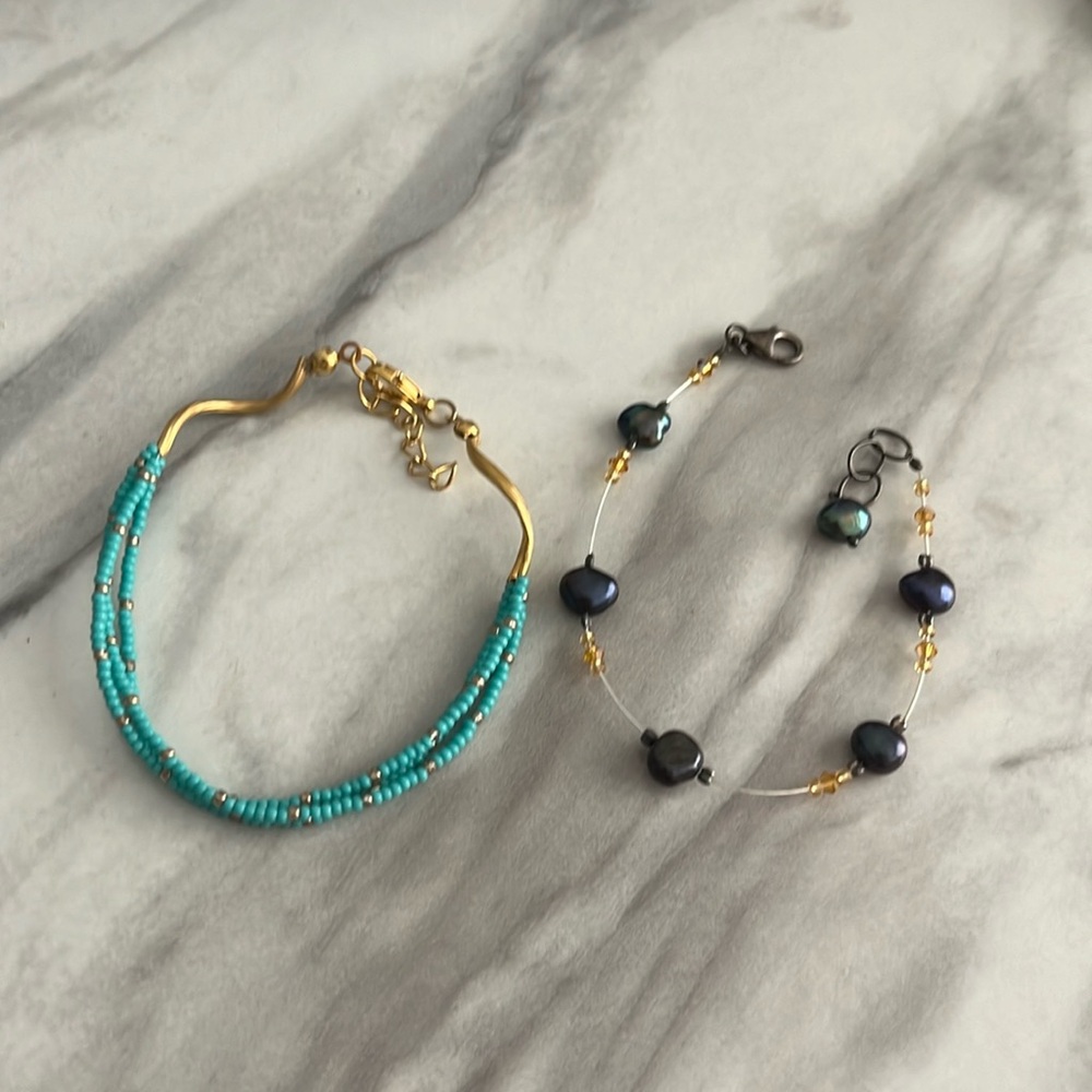 Colorful bracelets stack (set of two)